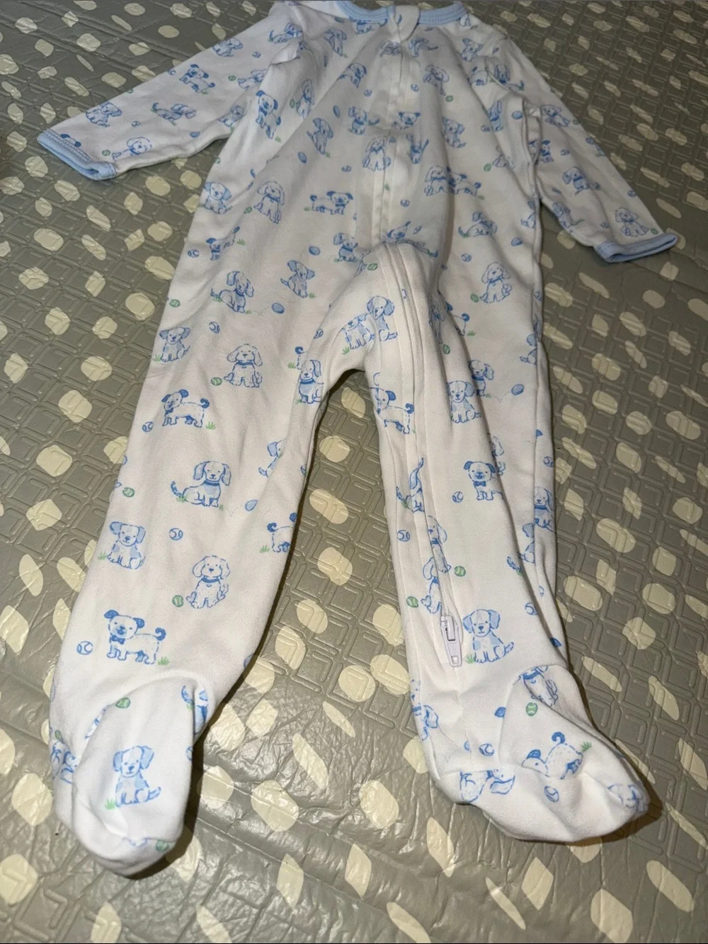 Little Me Light Blue Puppy-Print Two Pack One Piece Sleeper Footie Pajamas